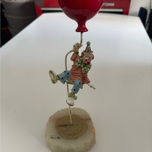 Ron Lee Colorful Clown Figurine with Red Balloon